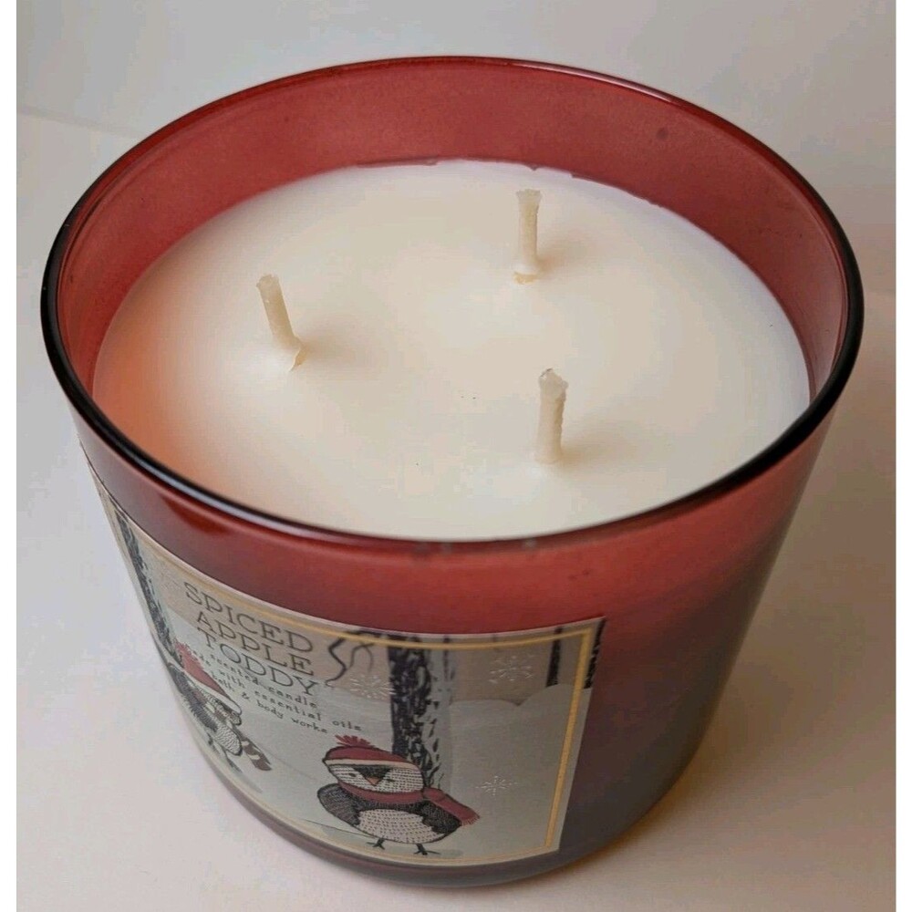 NEW Bath & Body Works BBW SPICED APPLE TODDY 3-Wick Candle Large 14.5 oz - Picture 2 of 3